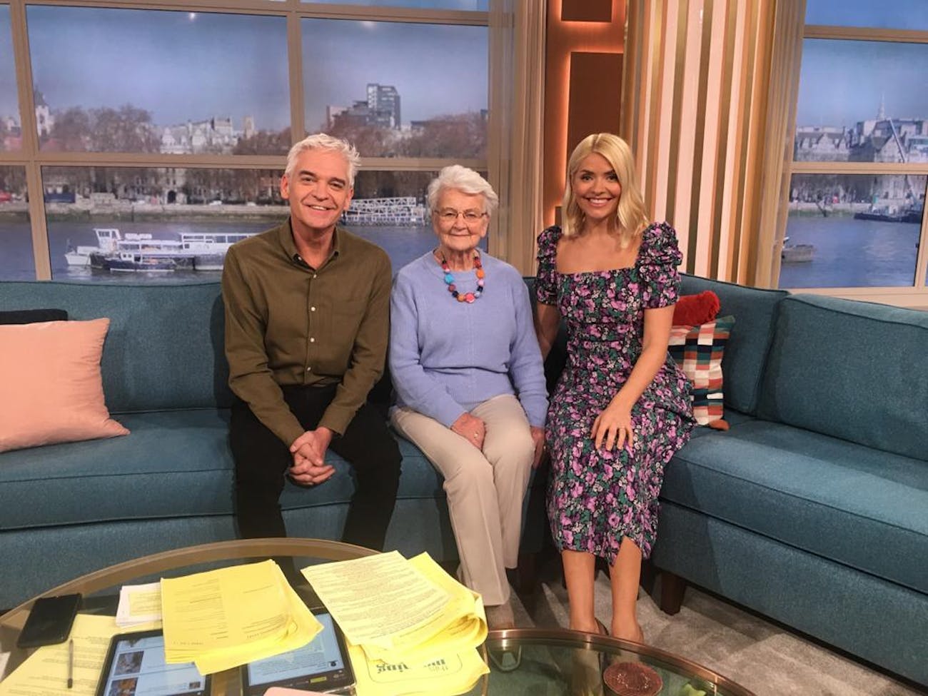 On the This Morning sofa.